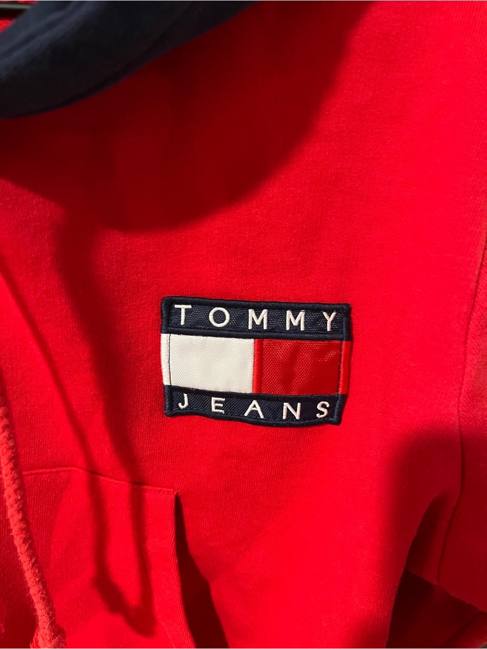 Tommy Hilfiger Red Cropped Hoodie - Picture 3 of 4